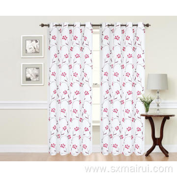 Polyester Embroidered Curtain Fabric With Floral Pattern